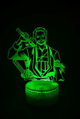 Lampe 3d personnalisée à led - Manga One Pièce Zoro | Veilleuse Enfant, Décoration Chambre, Cadeau Manga Anniversaire et Noël