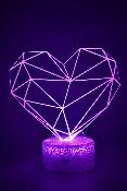 Lampe 3d personnalise  led -  Coeur hologramme | Veilleuse Enfant, Dcoration Chambre, Cadeau Personnalis Anniversaire et Nol