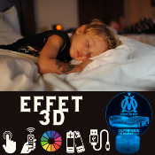 Lampe 3d personnalisée à led - Foot Olympique de Marseille stade | Veilleuse Enfant, Décoration Chambre, Cadeau Personnalisé Anniversaire et Noël