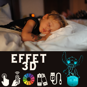 Lampe 3d personnalisée à led - Stitch | Veilleuse Enfant, Décoration Chambre, Cadeau Personnalisé Anniversaire et Noël